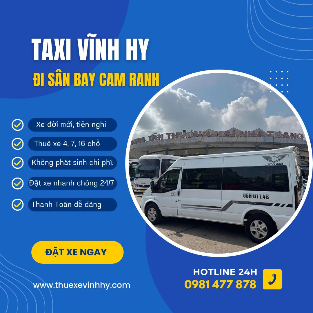 xe taxi Vĩnh Hy đi sân bay Cam Ranh Từ Vĩnh Hy đi sân bay Cam Ranh, hãy chọn Hảo Hảo Car – dịch vụ taxi uy tín, chuyên nghiệp, đồng hành cùng mọi hành trình của bạn.