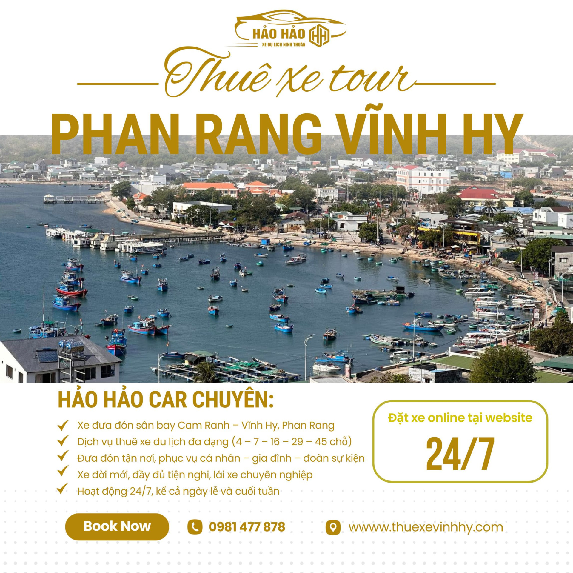 xe 4 chỗ Phan Rang đi Vĩnh Hy Khám phá Vĩnh Hy dễ dàng hơn với xe 4 chỗ Phan Rang đi Vĩnh Hy của Hảo Hảo Car. An toàn – tiện lợi – giá tốt!