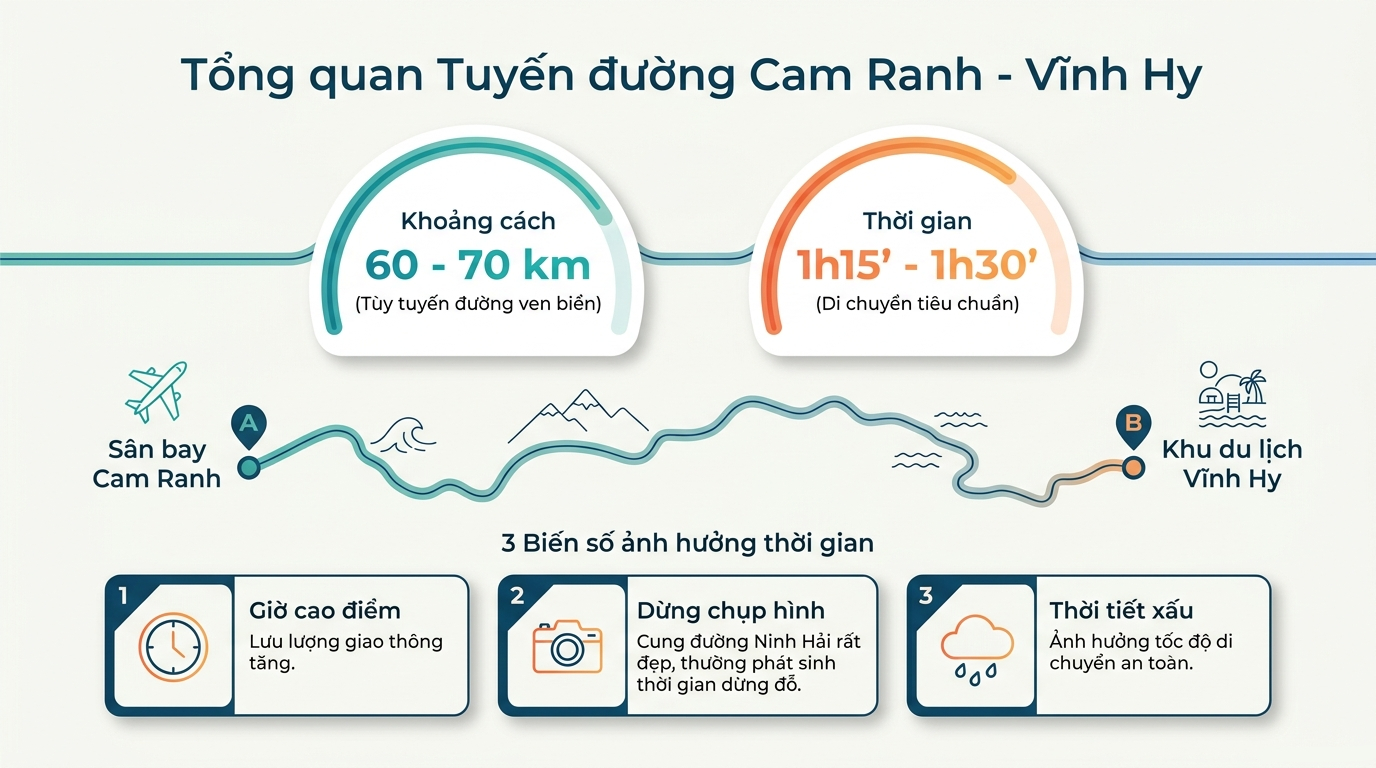 Khoảng cách di chuyển Cam Ranh – Vĩnh Hy