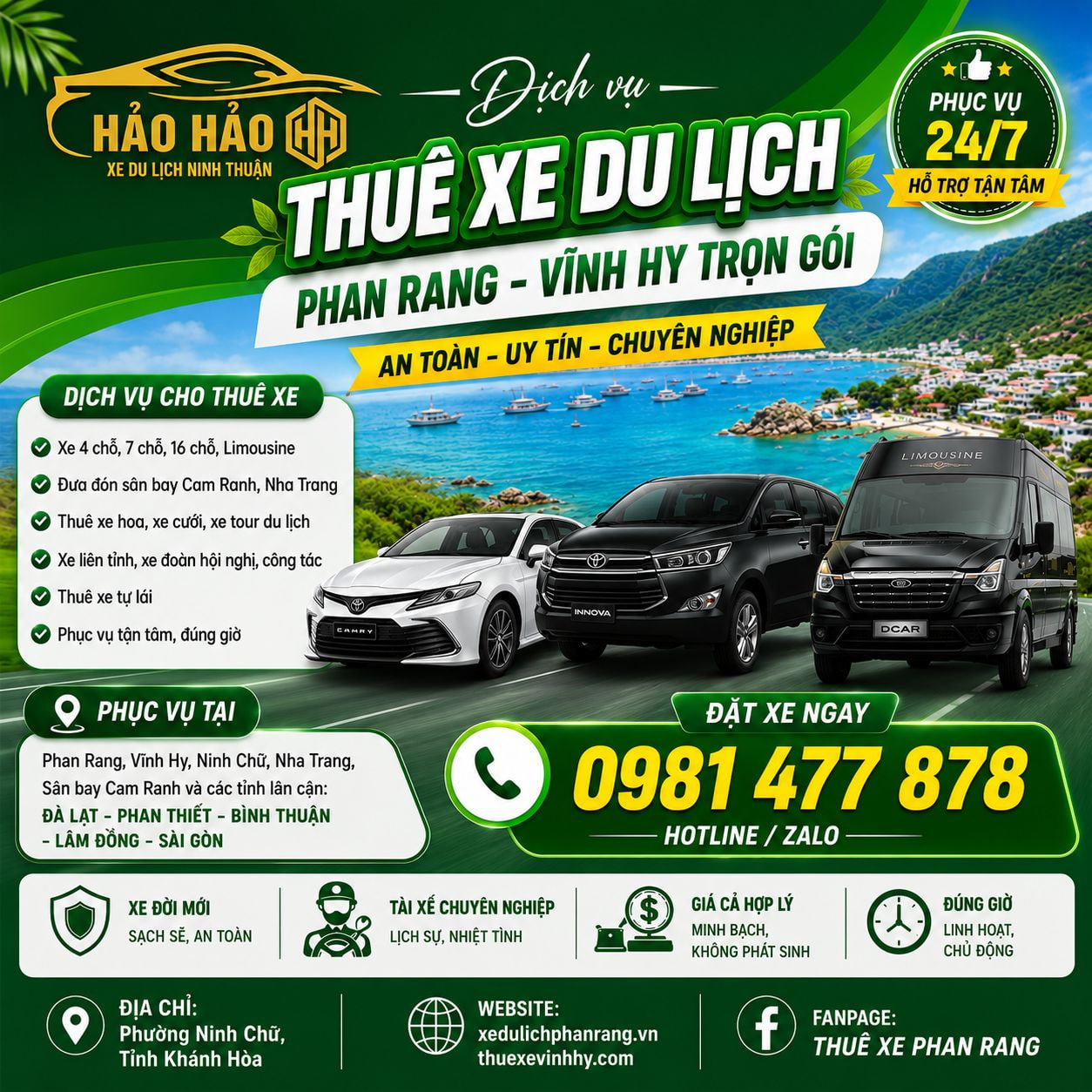 xe du lịch Phan Rang Vĩnh Hy